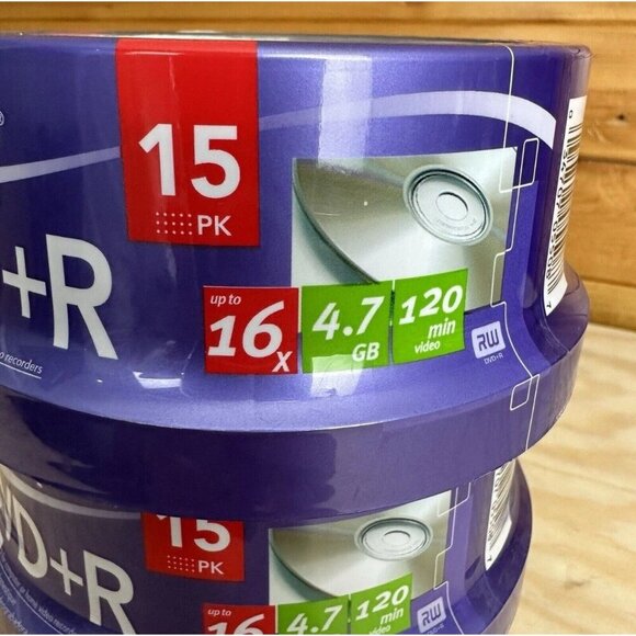 Lot Of 3 Memorex DVD+R 16x 4.7GB 120 Min 45 Dvds 3 Packs Of 15 - Picture 2 of 3